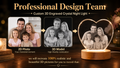 Perrangnic 3D Crystal Photo, Personalized Photo Gift for Women, Wife, Her, Him, Men, Mom, Great Customized Gift With Your Own Photo, for Anniversary, Wedding, Birthday, Custom Glass 3D Laser Etched Picture Frame - Heart