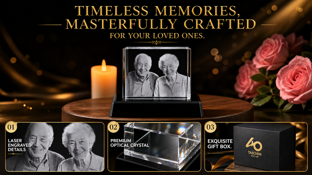 Perrangnic 3D Crystal Photo, Personalized Photo Gift for Women, Wife, Her, Him, Men, Mom, Great Customized Gift With Your Own Photo, for Anniversary, Wedding, Birthday, Custom Glass 3D Laser Etched Picture Frame - Square