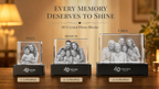 Perrangnic 3D Crystal Photo, Personalized Photo Gift for Women, Wife, Her, Him, Men, Mom, Great Customized Gift With Your Own Photo, for Anniversary, Wedding, Birthday, Custom Glass 3D Laser Etched Picture Frame - Square