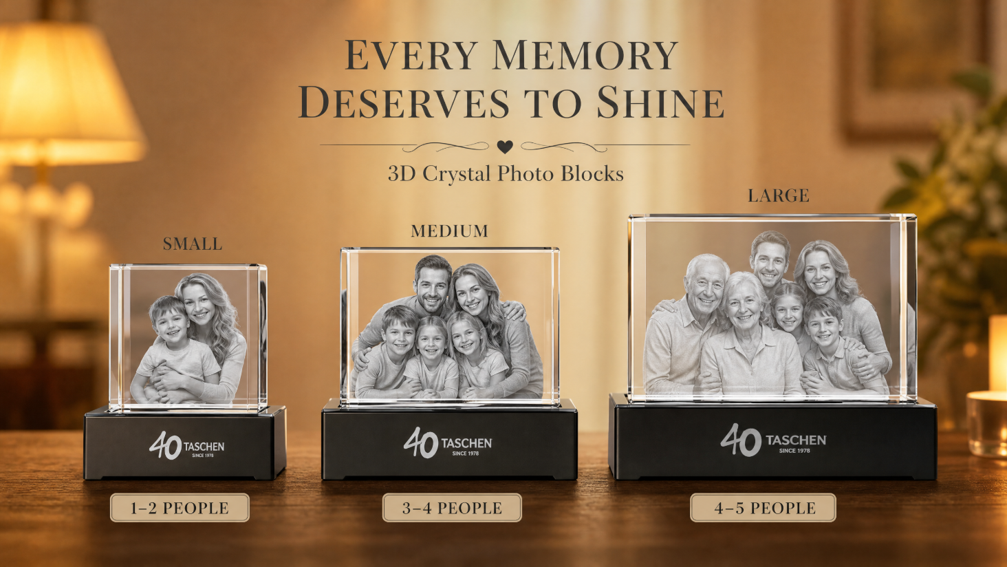 Perrangnic 3D Crystal Photo, Personalized Photo Gift for Women, Wife, Her, Him, Men, Mom, Great Customized Gift With Your Own Photo, for Anniversary, Wedding, Birthday, Custom Glass 3D Laser Etched Picture Frame - Square