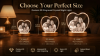 Perrangnic 3D Crystal Photo, Personalized Photo Gift for Women, Wife, Her, Him, Men, Mom, Great Customized Gift With Your Own Photo, for Anniversary, Wedding, Birthday, Custom Glass 3D Laser Etched Picture Frame - Heart