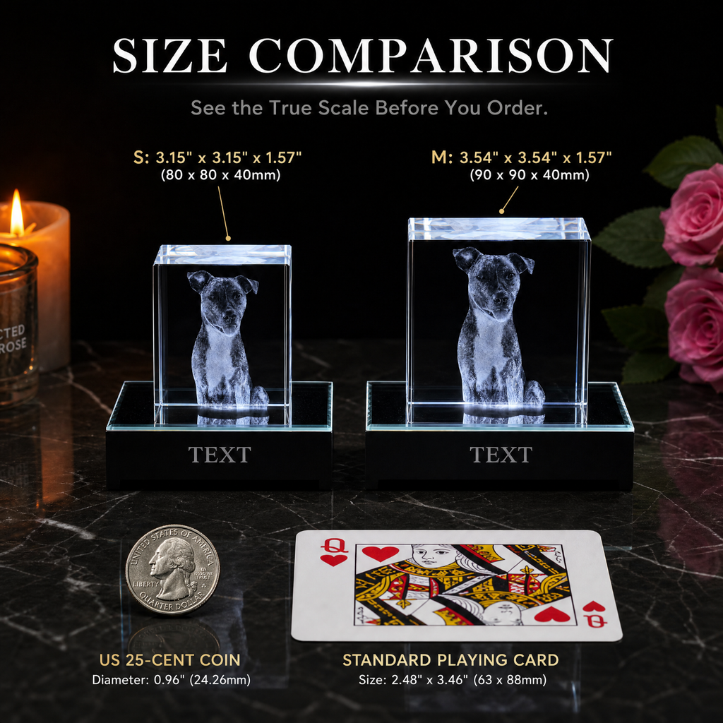 Perrangnic 3D Crystal Photo, Personalized Photo Gift for Women, Wife, Her, Him, Men, Mom, Great Customized Gift With Your Own Photo, for Anniversary, Wedding, Birthday, Custom Glass 3D Laser Etched Picture Frame - Rectangle Small