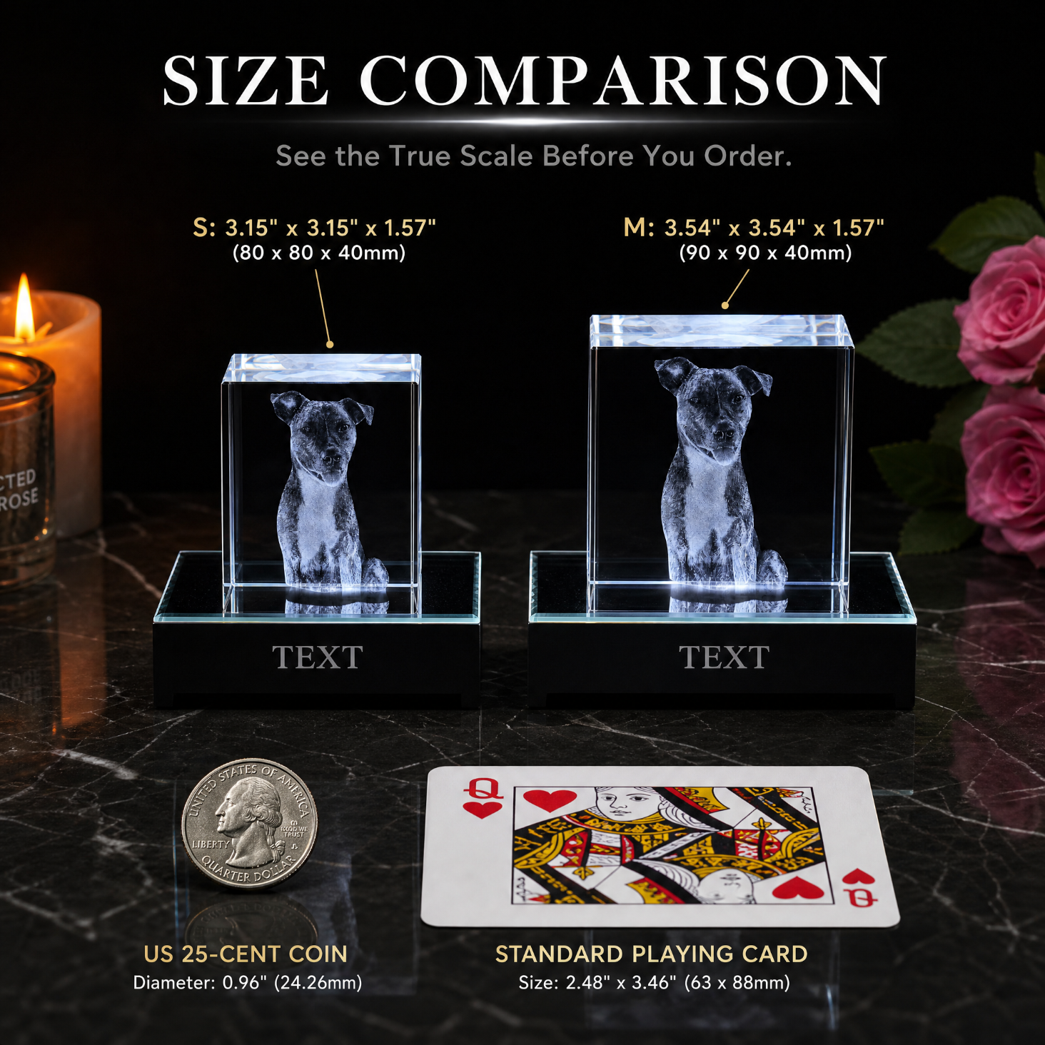 Perrangnic 3D Crystal Photo, Personalized Photo Gift for Women, Wife, Her, Him, Men, Mom, Great Customized Gift With Your Own Photo, for Anniversary, Wedding, Birthday, Custom Glass 3D Laser Etched Picture Frame - Rectangle Small