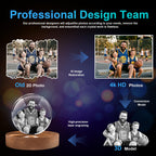 Perrangnic 3D Crystal Photo, Personalized Photo Gift for Women, Wife, Her, Him, Men, Mom, Great Customized Gift With Your Own Photo, for Anniversary, Wedding, Birthday, Custom Glass 3D Laser Etched Picture Frame - Round