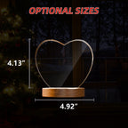 Perrangnic 3D Crystal Photo, Personalized Photo Gift for Women, Wife, Her, Him, Men, Mom, Great Customized Gift With Your Own Photo, for Anniversary, Wedding, Birthday, Custom Glass 3D Laser Etched Picture Frame - Heart