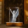 Perrangnic 3D Crystal Photo, Personalized Photo Gift for Women, Wife, Her, Him, Men, Mom, Great Customized Gift With Your Own Photo, for Anniversary, Wedding, Birthday, Custom Glass 3D Laser Etched Picture Frame - Rectangle