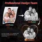 Perrangnic 3D Crystal Photo, Personalized Photo Gift for Women, Wife, Her, Him, Men, Mom, Great Customized Gift With Your Own Photo, for Anniversary, Wedding, Birthday, Custom Glass 3D Laser Etched Picture Frame - Heart