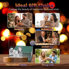Perrangnic 3D Crystal Photo, Personalized Photo Gift for Women, Wife, Her, Him, Men, Mom, Great Customized Gift With Your Own Photo, for Anniversary, Wedding, Birthday, Custom Glass 3D Laser Etched Picture Frame - Rectangle
